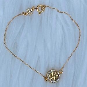 NWT Tory Burch Icon Pavé Chain Bracelet